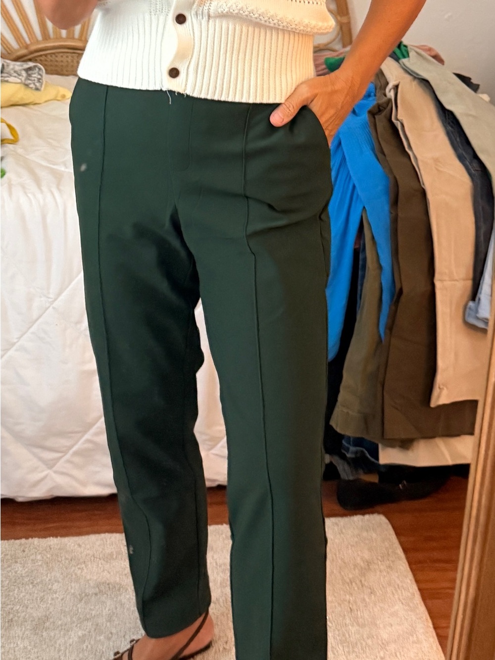 Christian Siriano Dark Green Tailored Men's Dress Pants